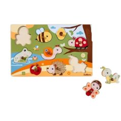 Eichhorn állatos fogantyús puzzle (színes háttérrel)