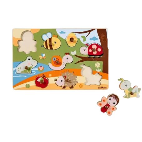 Eichhorn állatos fogantyús puzzle (színes háttérrel)