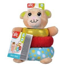   ABC Mackó plüss gyűrűpiramis készségfejlesztő bébijáték