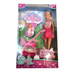 Steffi Love - Steffi baba rózsaszín babakocsival