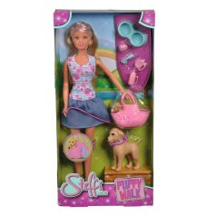   Steffi Love Puppy Walk - Kutyasétáltató játékszett Steffi babával