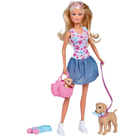 Steffi Love Puppy Walk - Kutyasétáltató játékszett Steffi babával