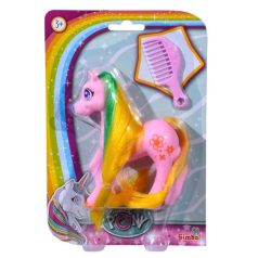   Sweet Pony rózsaszín póni játékfigura sárga-zöld sörénnyel