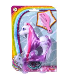 Sweet Pony fehér póni játékfigura lila-pink sörénnyel