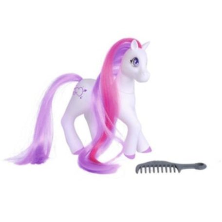 Sweet Pony fehér póni játékfigura lila-pink sörénnyel