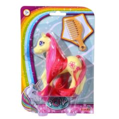 Sweet Pony sárga póni játékfigura piros-pink sörénnyel