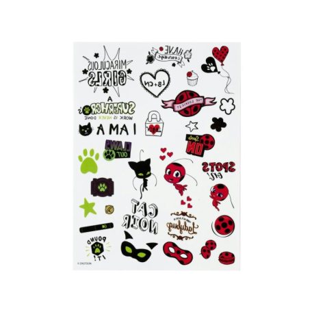 Miraculous - Katicabogár csillámos tetoválás készlet