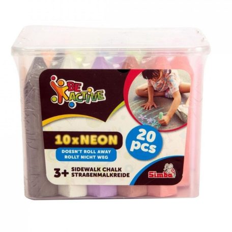 Simba Be Active neon színű járdakréta vödörben (20 db)