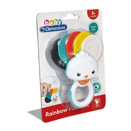Baby Clementoni 17359 Szivárvány páva csörgő és rágóka
