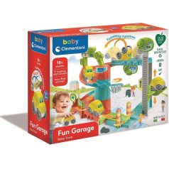   Baby Clementoni 17482 Fun Garage - Garázs pályaszett bukfencező autóval