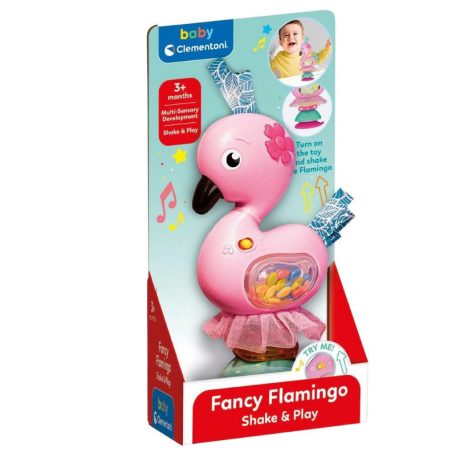 Baby Clementoni 17572 Csinos flamingó zenélő csörgő