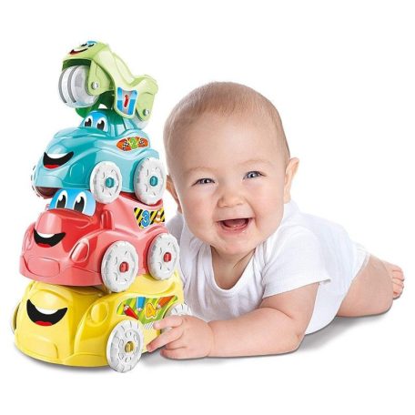 Baby Clementoni 17726 Vidám járművek 4 db-os bébi építőjáték