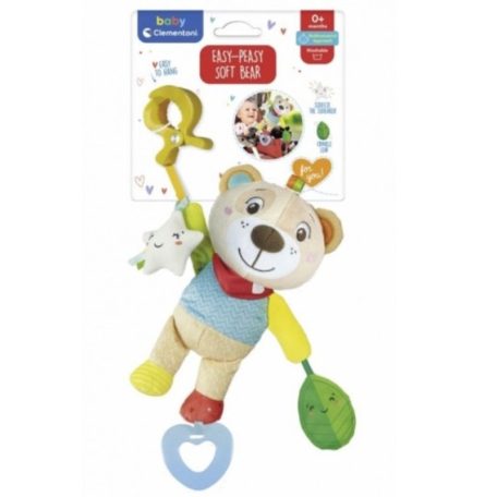 Baby Clementoni 17822 Felakasztható plüss mackó csörgővel és rágókával