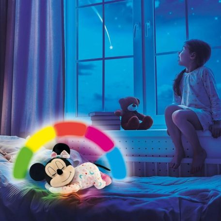 Clementoni 17958 Disney Baby Alvó Minnie egér interaktív plüss játék fénnyel és zenével