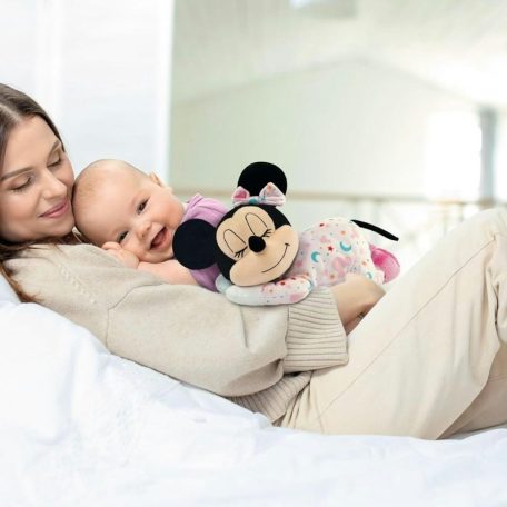 Clementoni 17958 Disney Baby Alvó Minnie egér interaktív plüss játék fénnyel és zenével