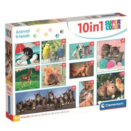 Clementoni 20283 Super Color 10 az 1-ben puzzle - Állati barátok