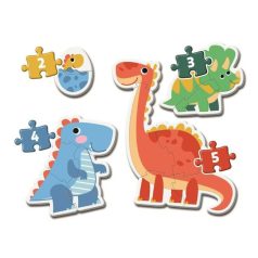   Clementoni 20834 My First SuperColor Puzzle - Dinoszauruszok 4 az 1-ben (2, 3, 4 és 5 db)