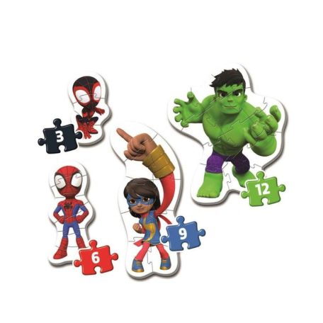 Clementoni 20836 My First SuperColor Puzzle - Marvel - Póki 4 az 1-ben (3, 6, 9 és 12 db)