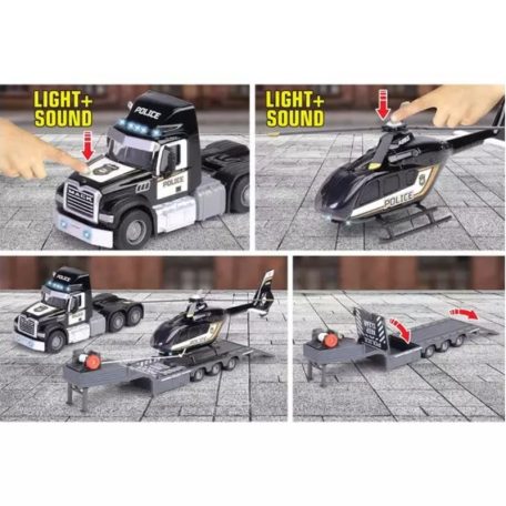 Majorette Mack Granite kamion és Airbus Police rendőrségi helikopter szett