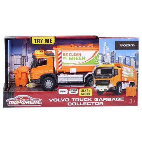 Majorette City Set - Volvo szelektív hulladékgyűjtő kamion fénnyel és hanggal (19 cm)