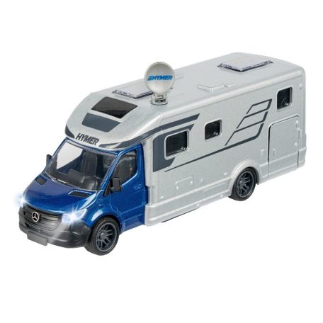 Majorette City Set - Mercedes Hymer B-osztályú kemping autó fénnyel és hanggal (19 cm)