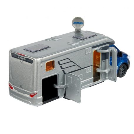 Majorette City Set - Mercedes Hymer B-osztályú kemping autó fénnyel és hanggal (19 cm)