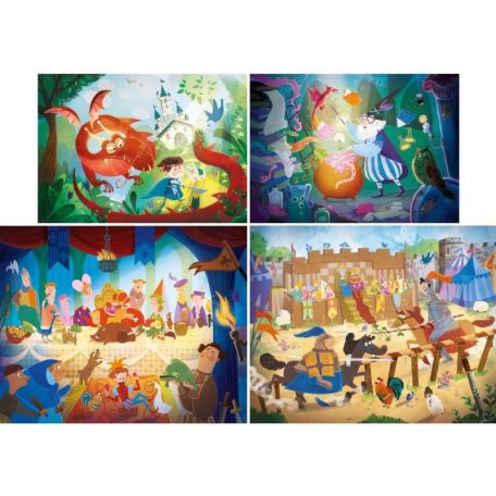 Clementoni 21406 SuperColor puzzle - Egyszer volt, hol nem volt 4 az 1-ben puzzle szett (2x20 db, 2x60 db)