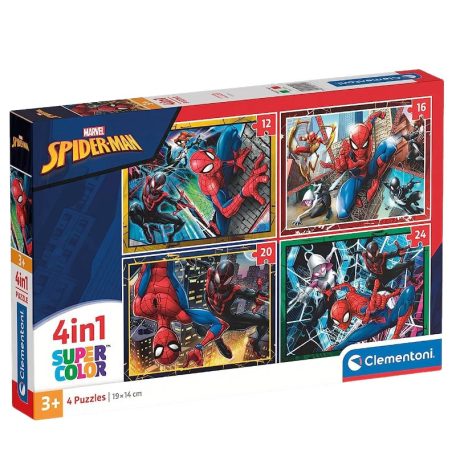 Clementoni 21515 Super Color 4 az 1-ben puzzle - Pókember (12, 16, 20 és 24 db)