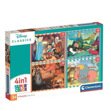 Clementoni 21523 Super Color 4 az 1-ben puzzle - Disney klasszikusok (12, 16, 20, 24 db)