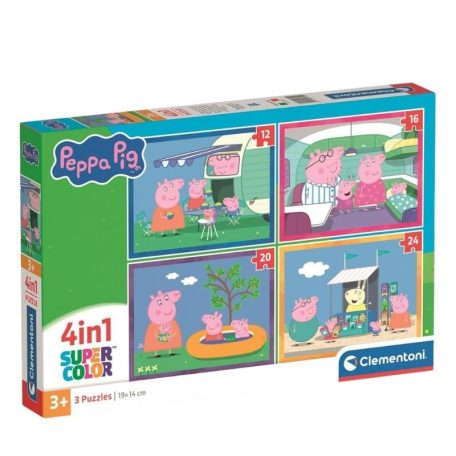 Clementoni 21751 Super Color 4 az 1-ben puzzle - Peppa malac (12, 16, 20 és 24 db)