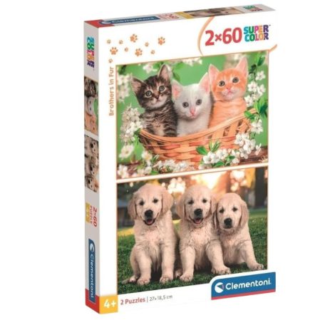 Clementoni 24820 Super Color puzzle - Négylábú testvérek (2x60 db)