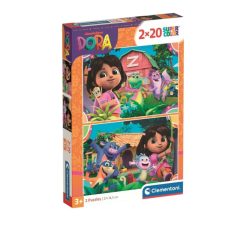   Clementoni 24827 Super Color puzzle - Dóra, a felfedező (2x20 db)