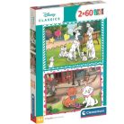 Clementoni 24836 Super Color puzzle - Disney klasszikusok: 101 kiskutya és Macskarisztokraták (2x60 db)