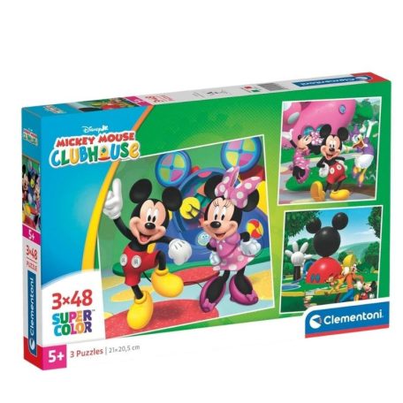 Clementoni 25005 Super Color négyzetes puzzle - Mickey egér klubháza (3x48 db)