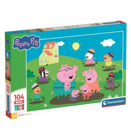 Clementoni 25017 Super Color Maxi puzzle - Peppa malac saras tócsában ugrál (104 db)