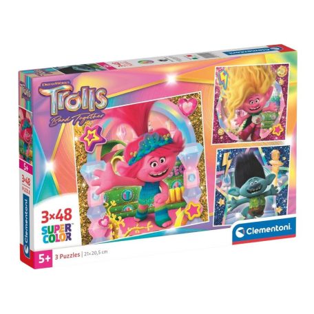 Clementoni 25292 Super Color 3 az 1- ben puzzle - Trollok 3 (3×48 db)