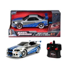   Jada Hollywood Rides RC autómodell Halálos iramban - Nissan Skyline GTR Candy Silver 1:24