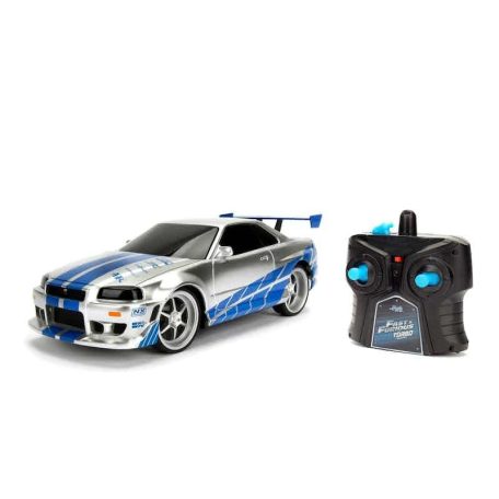 Jada Hollywood Rides RC autómodell Halálos iramban - Nissan Skyline GTR Candy Silver 1:24