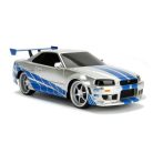 Jada Hollywood Rides RC autómodell Halálos iramban - Nissan Skyline GTR Candy Silver 1:24