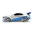 Jada Hollywood Rides RC autómodell Halálos iramban - Nissan Skyline GTR Candy Silver 1:24
