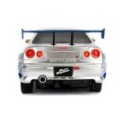 Jada Hollywood Rides RC autómodell Halálos iramban - Nissan Skyline GTR Candy Silver 1:24