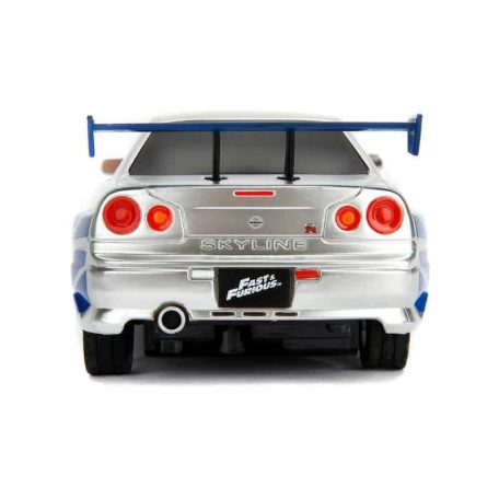 Jada Hollywood Rides RC autómodell Halálos iramban - Nissan Skyline GTR Candy Silver 1:24