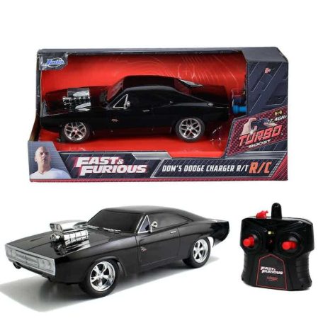 Jada Hollywood Rides RC autómodell Halálos iramban - Dodge Charger 1970 Glossy Black 1:24
