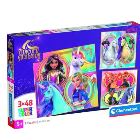 Clementoni 25325 Super Color puzzle - Unikornis Akadémia (3x48 db)