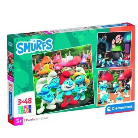 Clementoni 25792 Super Color puzzle - Hupikék Törpikék (3x48 db)