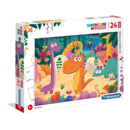 Clementoni 28506 SuperColor Maxi Puzzle - Dinó barátok (24 db)