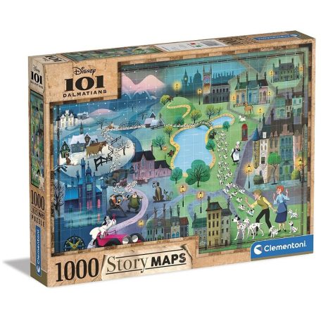 Clementoni 39665 Disney Story Maps Collection - 101 Kiskutya (1000 db)