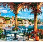 Clementoni 39930 High Quality Collection Compact puzzle - Kilátás a Comói-tó erkélyéről (1000 db)