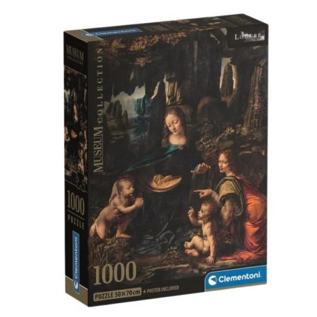 Clementoni 39976 Museum Collection Compact puzzle - Leonardo da Vinci: Sziklás Madonna (1000 db)