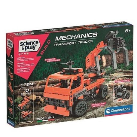 Clementoni 50816 Tudomány és játék - Mechanikus műhely - 10 Teherautó építőjáték szett